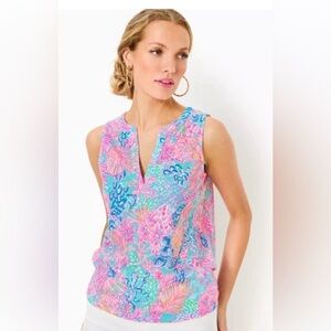 Lilly Pulitzer Pink and Blue top